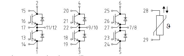 FS450R17KE3/AGDR-61C circuit diagram