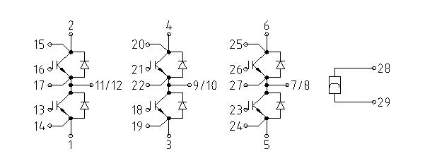 FS300R12KE3/AGDR-72C circuit diagram