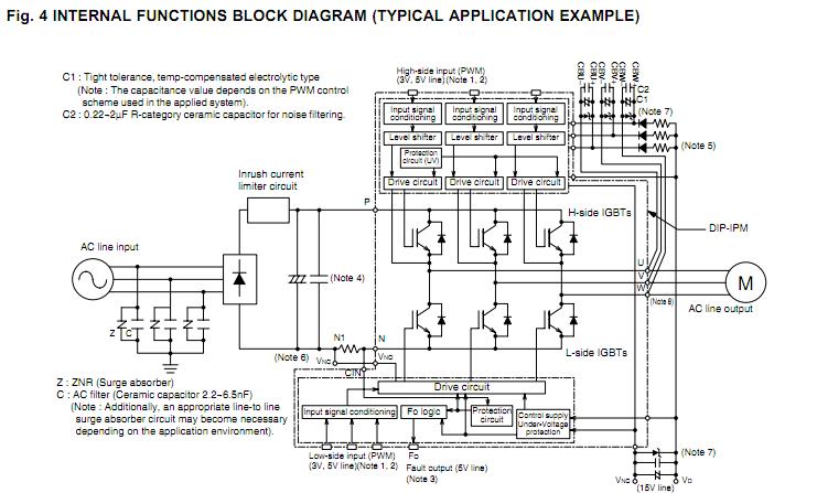 PS21964-AST block diagram