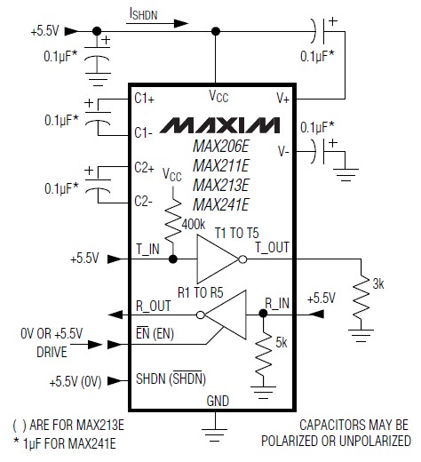 MAX232ECSE+ diagram