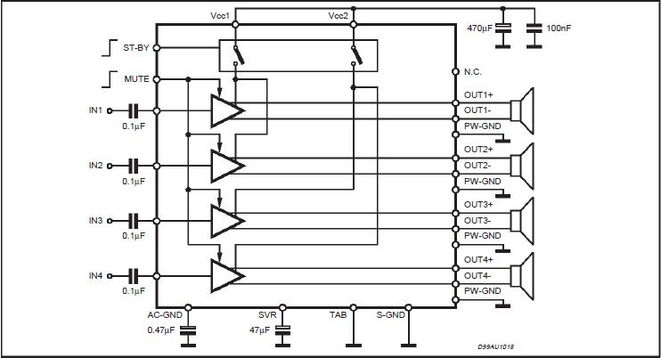 TDA7384 block diagram