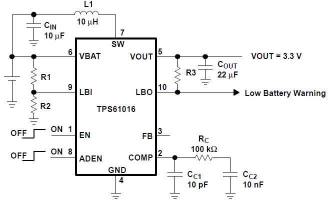 TPS61016DGSRG4 circuit diagram