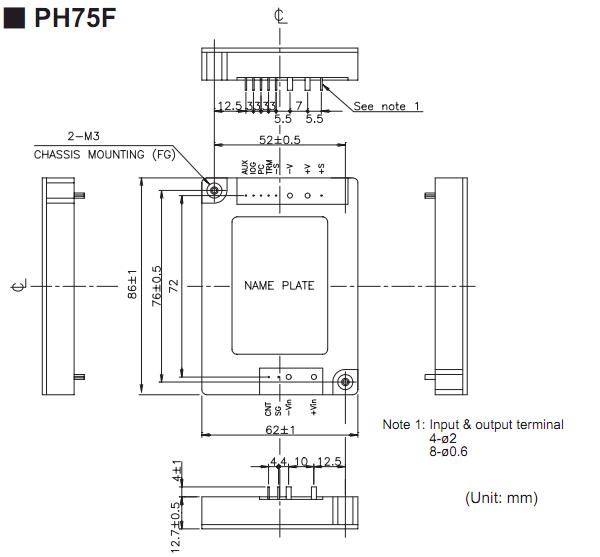 PH75F48-5 dimensions