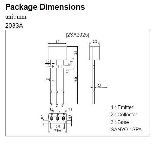 2SA2025 Package Dimensions