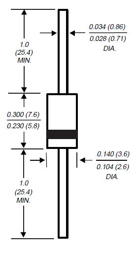 P6KE18A Dimensions diagram