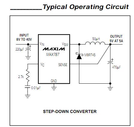 MAX787CCK operating circuit