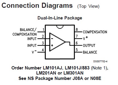 LM101AJ connection diagram
