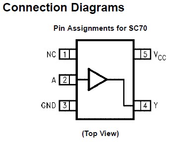 NC7SP34P5X pin connection