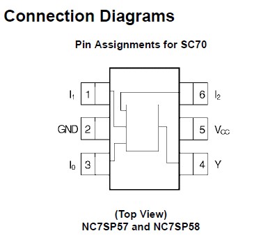 NC7SP57P6X connection diagram