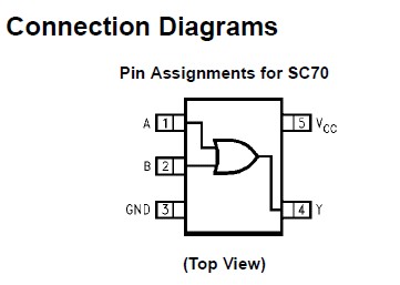 NC7SP32P5X pin connection