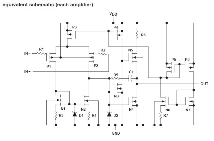 TLC274AC equivalent schematic