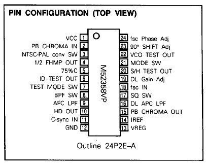 M52358P pin configuration