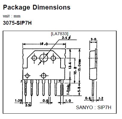 LA7833 dimensions