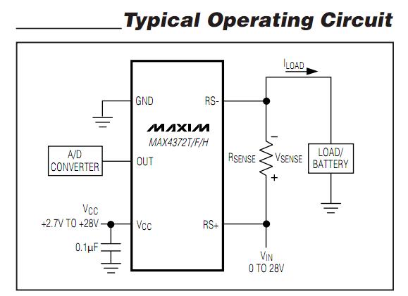 MAX4372TEUK typical operating circuit