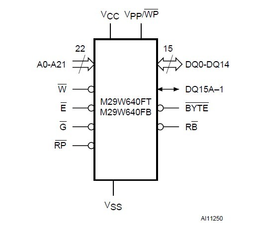 M29W640FT70N6H circuit diagram