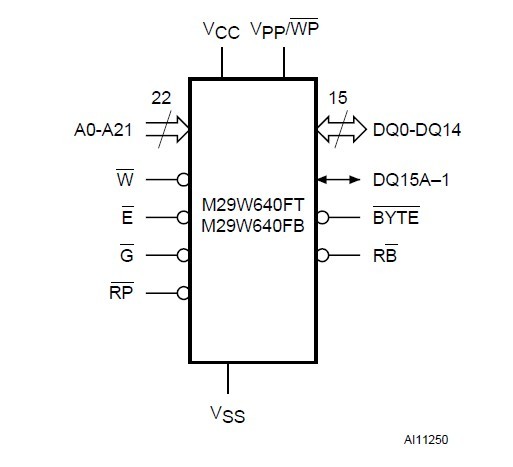 M29W640FT70N6H circuit diagram