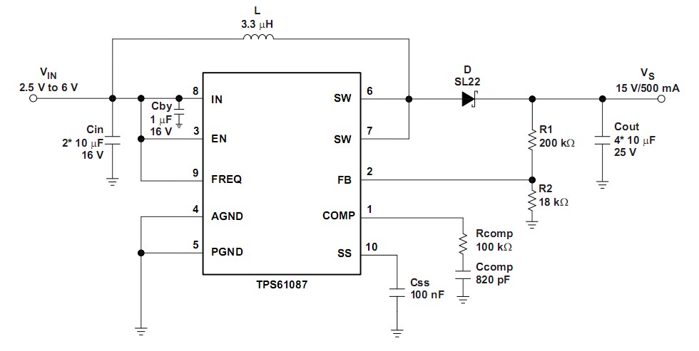 TPS61087DRCR circuit diagram