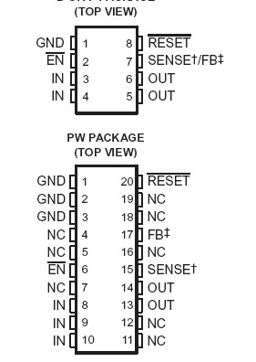 TPS7350QDR Pin Configuration