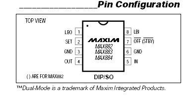 MAX883ESA-T Pin Configuration