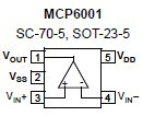 MCP6002-I/SN pin configuration