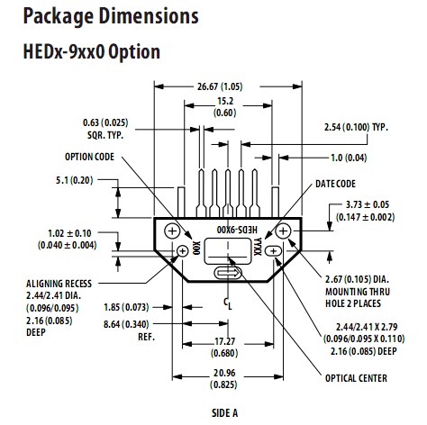 HEDS-9140#A00 package dimensions