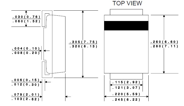 1.5SMC30AT3G dimensions