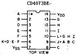 CD4073BE pin connection