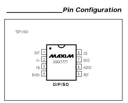 MAX1771CSA Pin Configuration