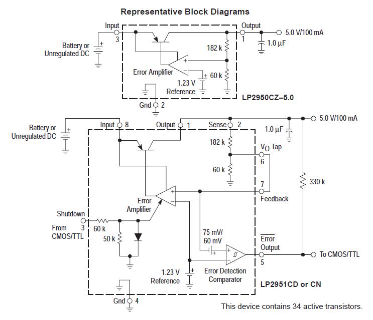 LP2950ACZ-5.0 circuit diagram