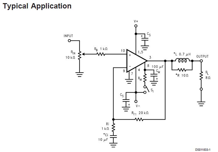 LM3886TF circuit diagram