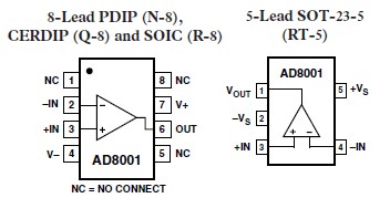 AD8001ART pin connection