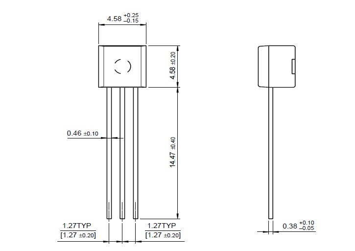  SS8050 Package Dimension