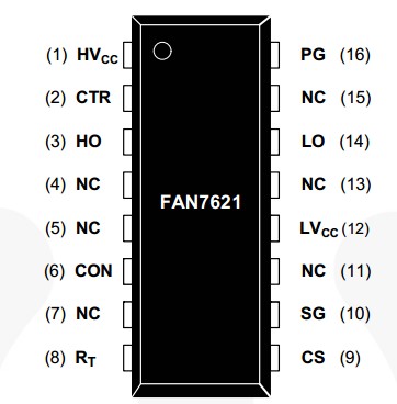 FAN7621 pin configuration