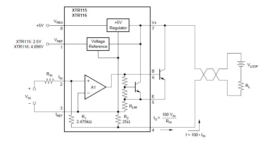 XTR116U circuit diagram