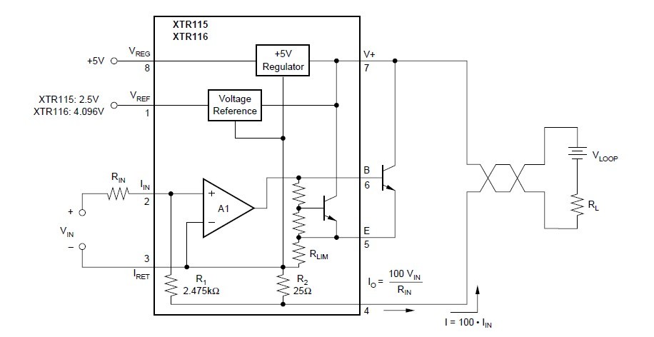 XTR116U circuit diagram