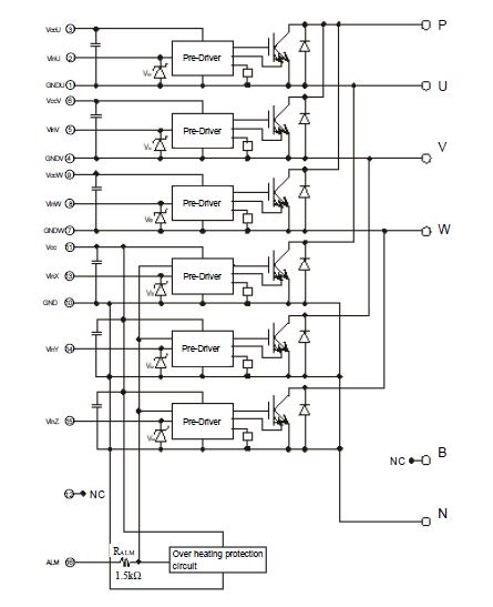 6MBP75RS120 circuit diagram