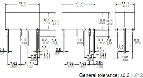 DSP2A-DC12V dimensions