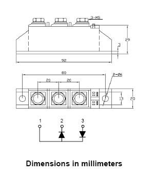 MDC200A1600V dimension