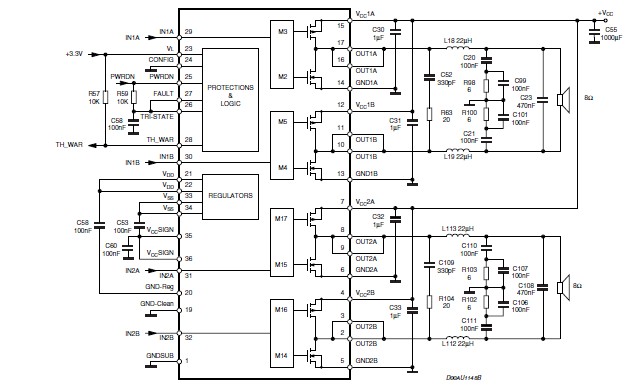 STA516B pin connection