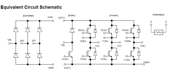 7MBR30SA060-50 Equivalent Circuit Schematic