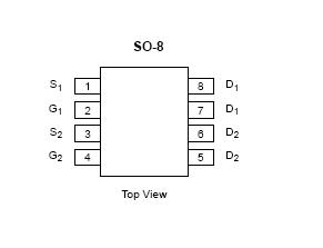 SI9933ADY-T1 Pin Configuration