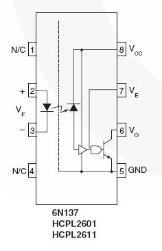 6N137 Pin Configuration