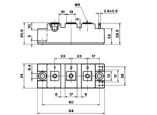 SKM145GB128D circuit diagram