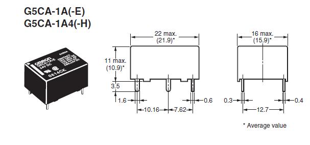 G5CA-1A-E-12V package dimensions