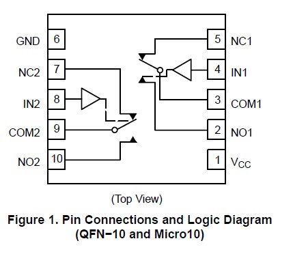 nlas4684mnr2g pin connection