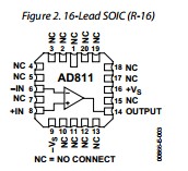 AD811ARZ-16 connection diagrams