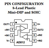 AD812ARZ pin configuration