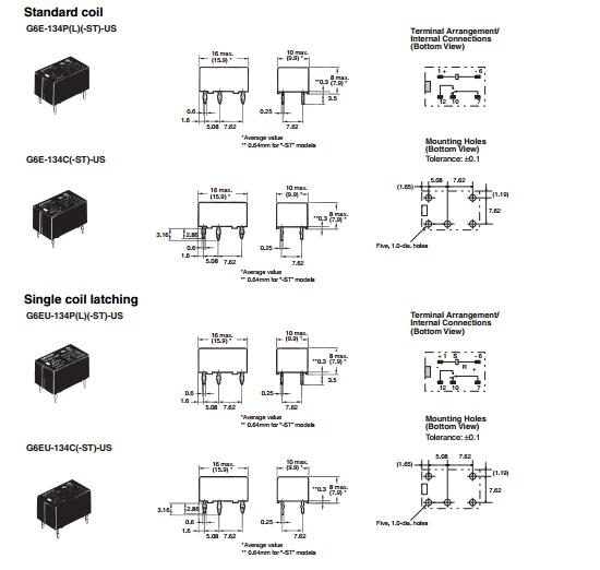G6E-134P-5V dimension figure