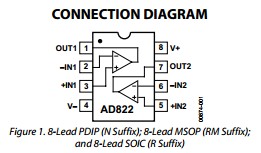 AD822ARZ connection diagrams