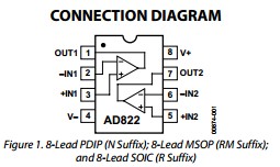 AD822BRZ connection diagrams